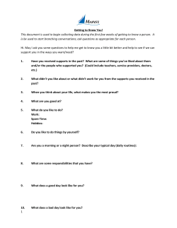 1 Getting to Know You! This document is used to begin collecting