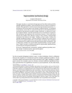 Supermodular mechanism design