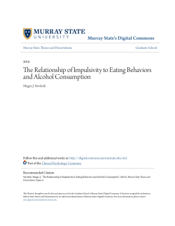 The Relationship of Impulsivity to Eating Behaviors and Alcohol