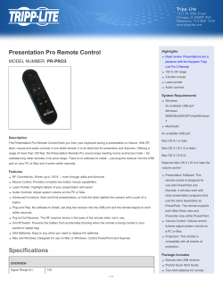 Presentation Pro Remote Control Specifications