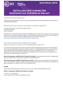 Installing grid connected photovoltaic systems in