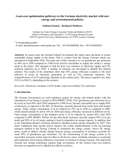 Least-cost optimization pathways to the German electricity