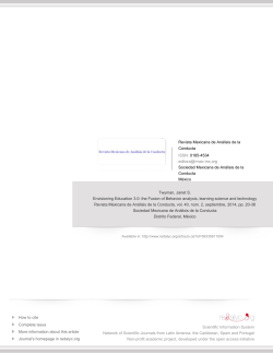 Redalyc.Envisioning Education 3.0: the Fusion of Behavior analysis