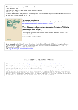Geomicrobiology Journal Effect of Competing Electron Acceptors on