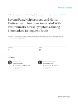 Beyond Fear, Helplessness, and Horror: Peritraumatic Reactions