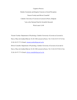 Cognitive Process: Reality Constraints and Integrity Concerns in