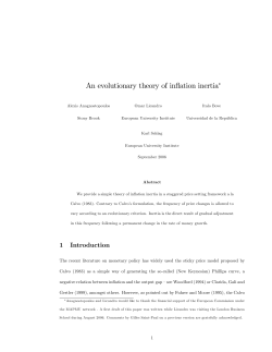 An evolutionary theory of inflation inertia - IAE-CSIC