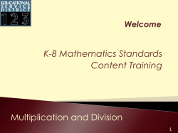 The understanding of multiplication and division - ESD123-Math