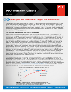 Principles and decision making in diet formulation