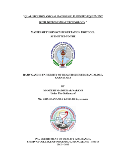 qualification and validation of fluid bed equipment