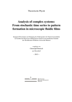 Analysis of complex systems: From stochastic time series to pattern