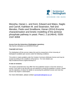 Enzyme characterisation and kinetic modelling of the pentose