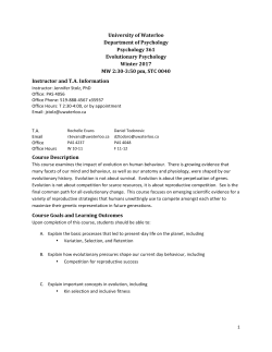 University of Waterloo Department of Psychology Psychology 361