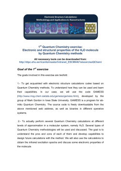 1 Quantum Chemistry exercise: Electronic and structural properties