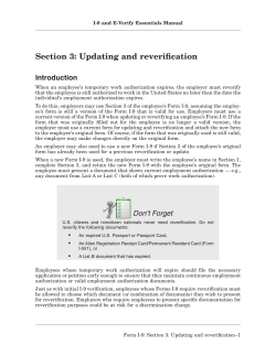 Section 3: Updating and reverification