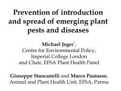 Prevention of introduction and spread of emerging plant pests and