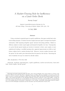 A Market-Clearing Role for Inefficiency on a Limit