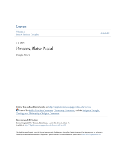 Pensees, Blaise Pascal - Pepperdine Digital Commons