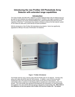 Introducing the New ProStar 335 Photo Diode Array Detector with