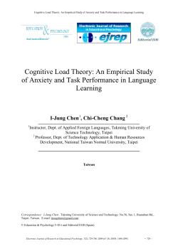 Cognitive Load Theory: An Empirical Study of Anxiety and Task