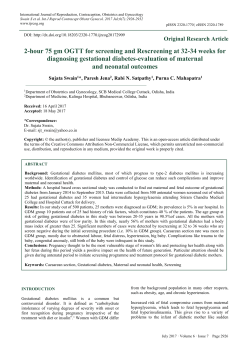 2-hour 75 gm OGTT for screening and Rescreening at 32