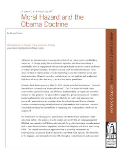 Moral Hazard and the Obama Doctrine