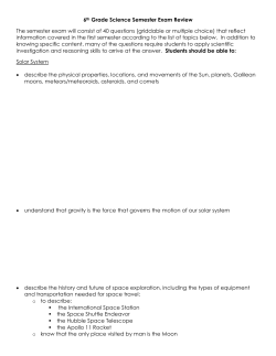 6th Grade Science Semester Exam Review The semester exam will