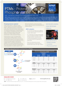 Protein Phosphorylation - The Australian Proteome Analysis Facility