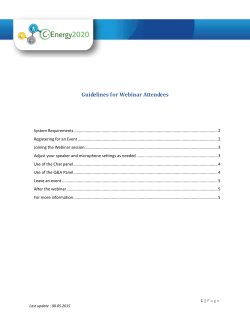 Guidelines for Webinar Attendees