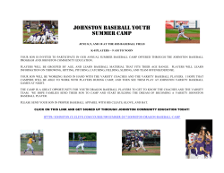 JOHNSTON BASEBALL YOUTH SUMMER CAMP
