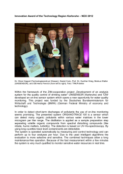 Innovation Award of the Technology Region Karlsruhe &ndash; NEO 2012