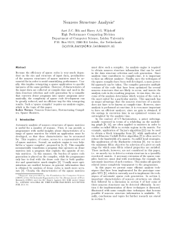 Nonzero Structure Analysis