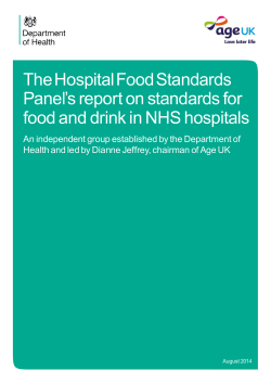 The Hospital Food Standards Panel`s report on standards