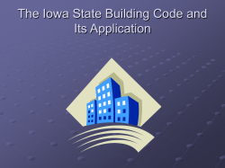 The Iowa State Building Code and Its Application