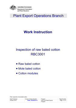 Inspection of Raw Baled Cotton