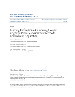 Learning Difficulties in Computing Courses: Cognitive Processes