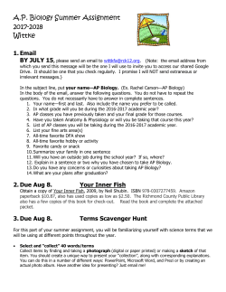 Due Aug 8. Your Inner Fish