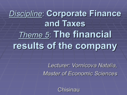Corporate Finance and Taxes Theme 5