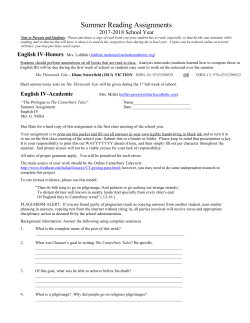 English IV Summer Reading HAS - St. Charles Catholic High School