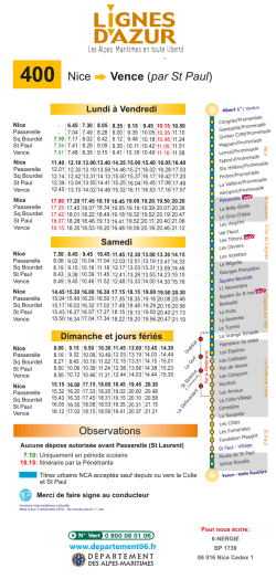 Ligne 400 - horaires