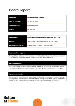 Board and Executive Skills Appraisal 2015/16