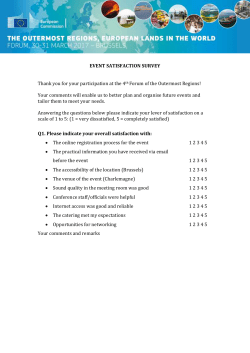 EVENT SATISFACTION SURVEY Thank you for your participation at the