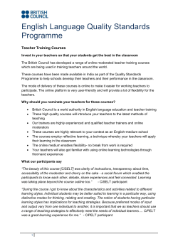 Certificate in Secondary English Language
