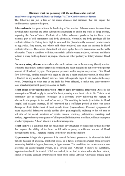 Diseases: what can go wrong with the cardiovascular system? http