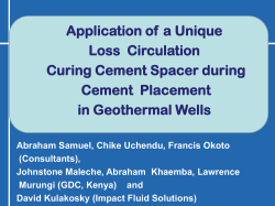 The Unique Loss Circulation Curing Cement Spacer during