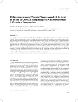 Differences among Tennis Players Aged 12, 14 And 16 Years in