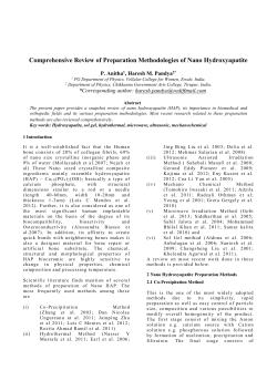 Nano hydroxyapatite Review paper