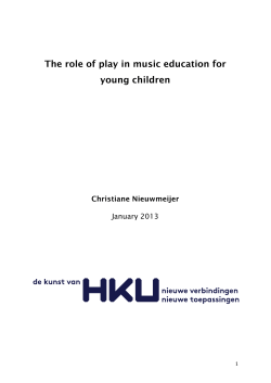 The role of play in Music Education for Young Children