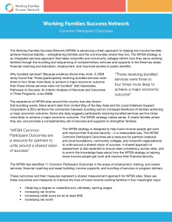Common Participant Outcomes - Working Families Success Network