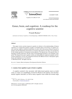 Genes, brain, and cognition - Laboratoire de Sciences Cognitives et